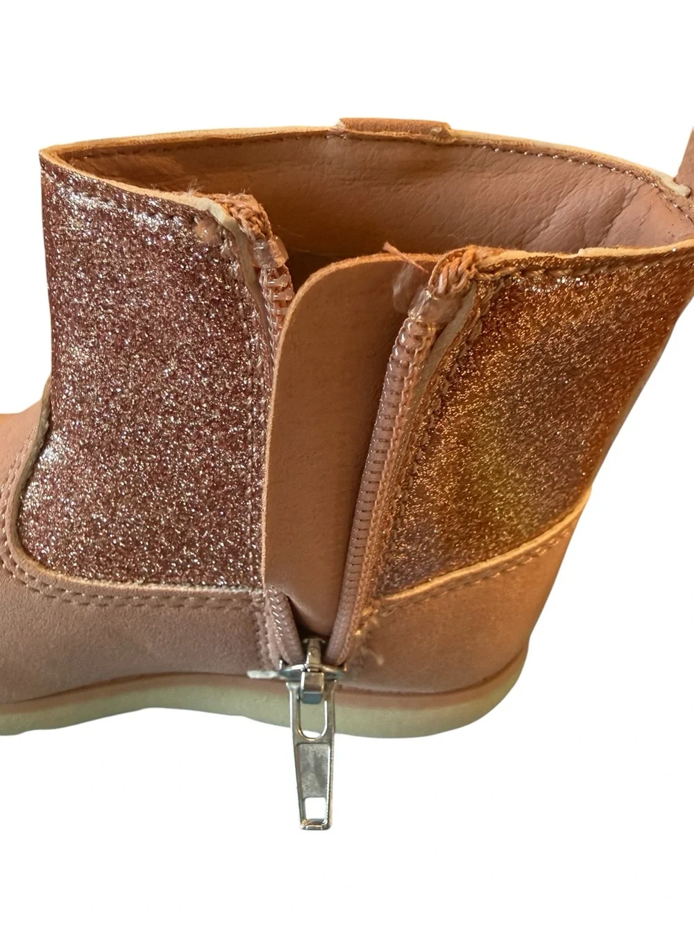 Munchkin by Stride Rite Avalon Blush Glitter Toddler Ankle Boots Pink Bow